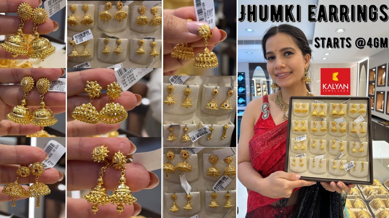 Kalyan Jewellers | Gold earrings designs, Bridal gold jewellery designs,  Gold jhumka earrings